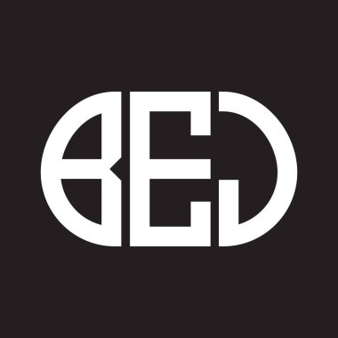 Siyah arka planda BEJ harfi logo tasarımı. BEJ 