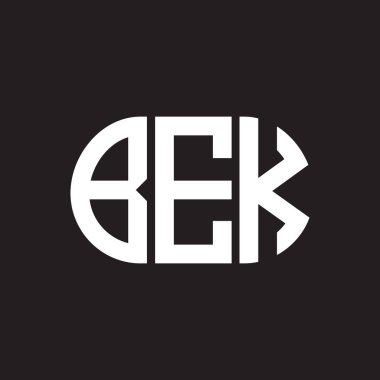 BEK harfi logo tasarımı siyah arka planda. BEK 