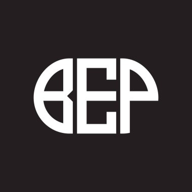 Siyah arka planda BEP harfi logosu tasarımı. BEP 