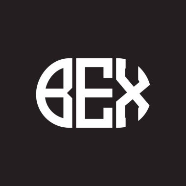 Siyah arka planda BEX harfi logo tasarımı. BEX 