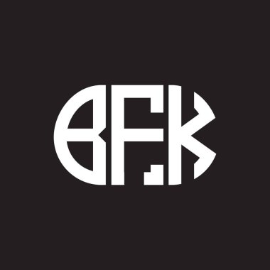 Siyah arka planda BFK harf logosu tasarımı. BFK 