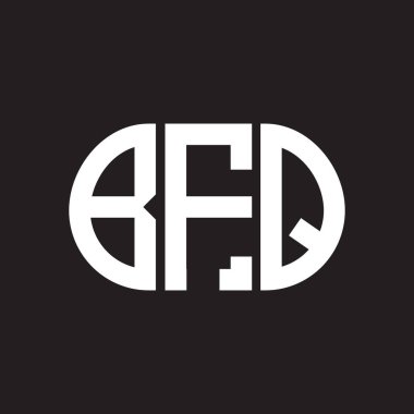 Siyah arka planda BFQ harf logosu tasarımı. BFQ 
