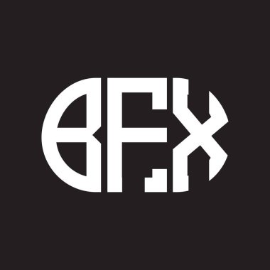 Siyah arkaplanda BFX harf logosu tasarımı. BFX 
