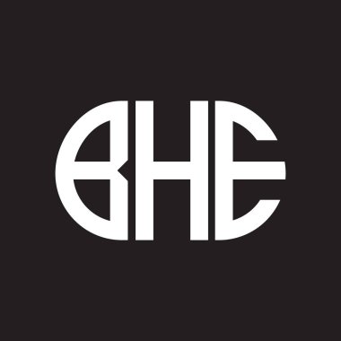 Siyah arka planda BHE harf logosu tasarımı. BHE 