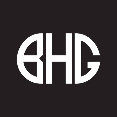 Siyah arkaplanda BHG harf logosu tasarımı. BHG 
