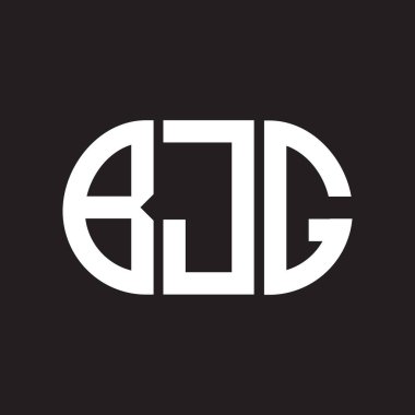Siyah arka planda BJG harf logosu tasarımı. BJG 