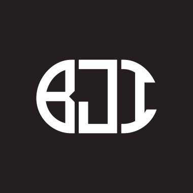 Siyah arka planda BJI harf logosu tasarımı. BJI 