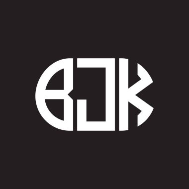 Siyah arka planda BJK harf logosu tasarımı. BJK 