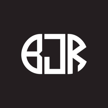 Siyah arka planda BJR harf logosu tasarımı. BJR 