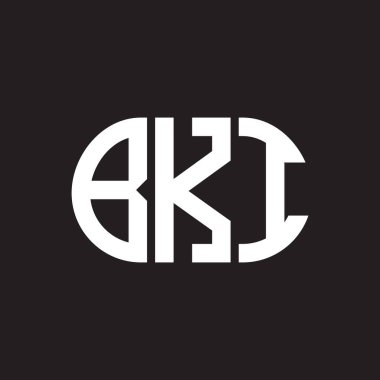 Siyah arka planda BKI harf logosu tasarımı. BKI 