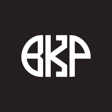 Siyah arkaplanda BKP harf logosu tasarımı. BKP 