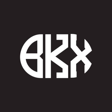 Siyah arkaplanda BKX harf logosu tasarımı. BKX 