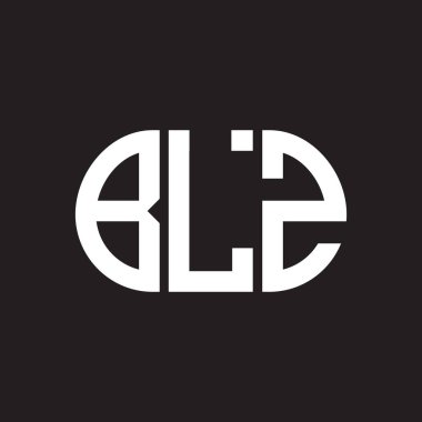 Siyah arkaplanda BLZ harf logosu tasarımı. BLZ 