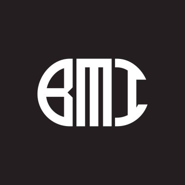 Siyah arka planda BMI harf logosu tasarımı. BMI 