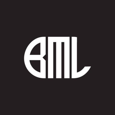 Siyah arka planda BML harf logosu tasarımı. BML 