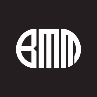 Siyah arka planda BMM harf logosu tasarımı. BMM 