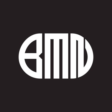 Siyah arka planda BMN harf logosu tasarımı. BMN 