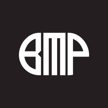 Siyah arka planda BMP harf logosu tasarımı. BMP 
