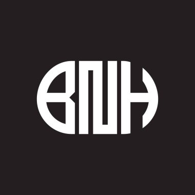 Siyah arka planda BNH harf logosu tasarımı. BNH 