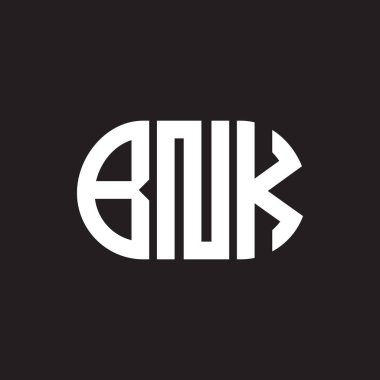 Siyah arka planda BNK harf logosu tasarımı. BNK 