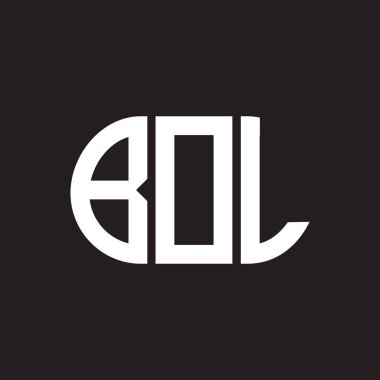 Siyah arka planda BOL harf logosu tasarımı. BOL 