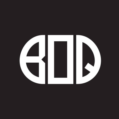 Siyah arkaplan üzerine BOQ harfi logo tasarımı. BOQ 