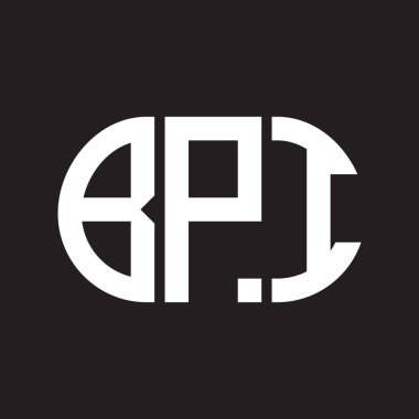 Siyah arka planda BPI harf logosu tasarımı. BPI 