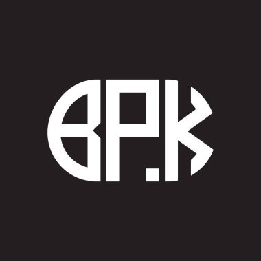 Siyah arkaplanda BPK harf logosu tasarımı. BPK 