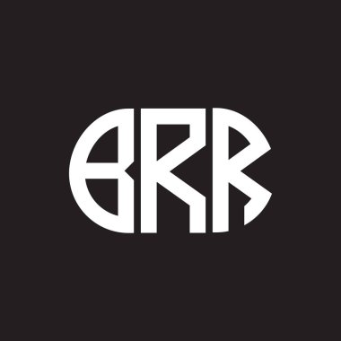 Siyah arka planda BRR harfi logo tasarımı. BRR 