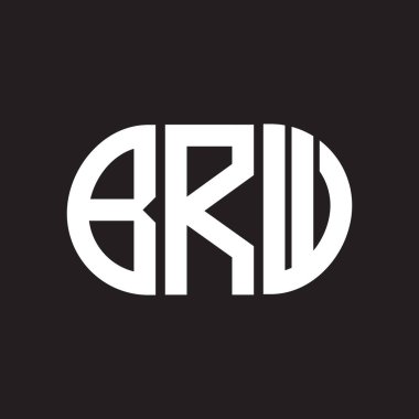 Siyah arka planda BRW harf logosu tasarımı. BRW 