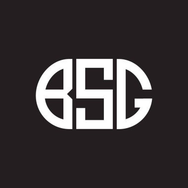 Siyah arka planda BSG harf logosu tasarımı. BSG 