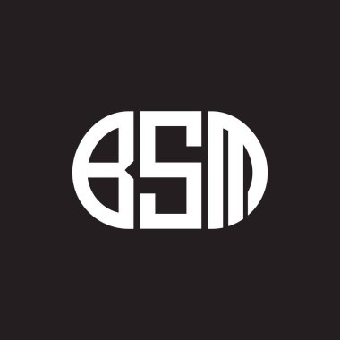 Siyah arkaplanda BSM harf logosu tasarımı. BSM 