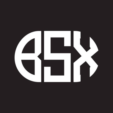 Siyah arkaplanda BSX harf logosu tasarımı. BSX 
