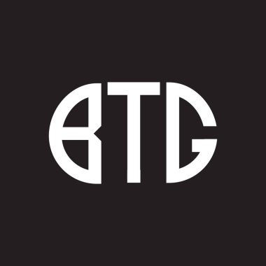 Siyah arkaplanda BTG harf logosu tasarımı. BTG 