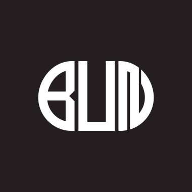 BUN harfi logo tasarımı siyah arka planda. BUN 