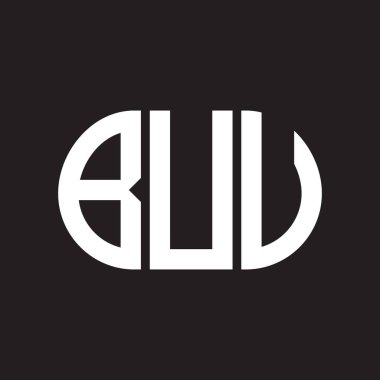 BUU harf logosu tasarımı siyah arka planda. BUU 