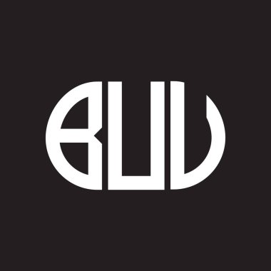 Siyah arka planda BUV harf logosu tasarımı. BUV 
