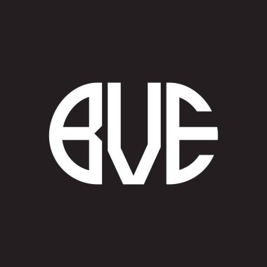 Siyah arkaplanda BVE harfi logo tasarımı. BVE 