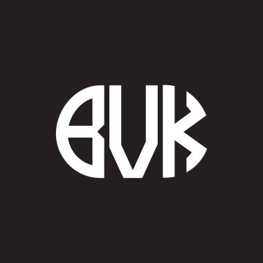 Siyah arka planda BVK harf logosu tasarımı. BVK 