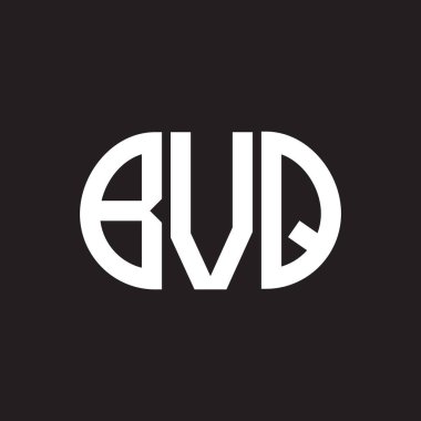 Siyah arka planda BVQ harf logosu tasarımı. BVQ 