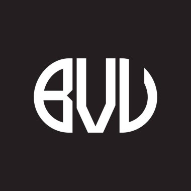 Siyah arka planda BVU harf logosu tasarımı. BVU 