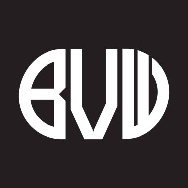 Siyah arka planda BVW harf logosu tasarımı. BVW 