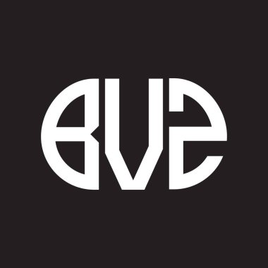 Siyah arkaplanda BVZ harf logosu tasarımı. BVZ 