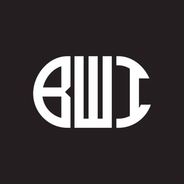 Siyah arka planda BWI harf logosu tasarımı. BWI 