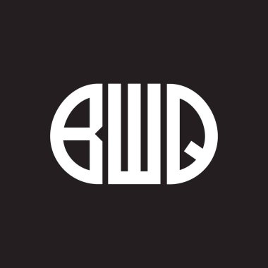 Siyah arka planda BWQ harfi logo tasarımı. BWQ 