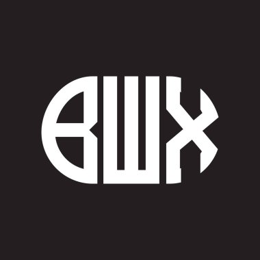 Siyah arkaplanda BWX harf logosu tasarımı. BWX 