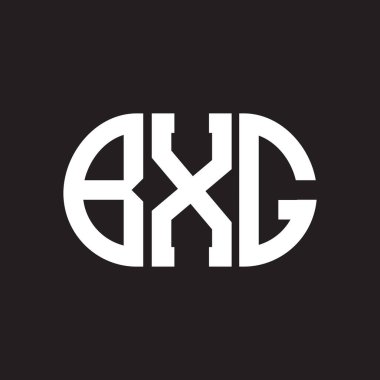 Siyah arkaplanda BXG harf logosu tasarımı. BXG 