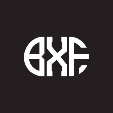Siyah arkaplanda BXF harf logosu tasarımı. BXF 