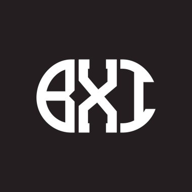 Siyah arka planda BXI harf logosu tasarımı. BXI 