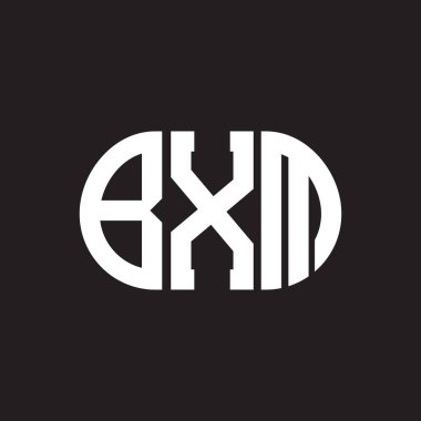 Siyah arkaplanda BXM harf logosu tasarımı. BXM 